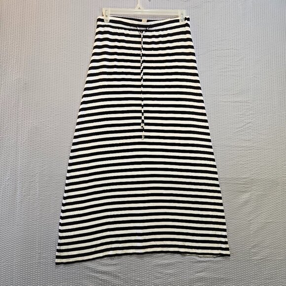 Michael Kors Black & White Striped Maxi Sailor Skirt Size M Nautical Preppy - Picture 1 of 7